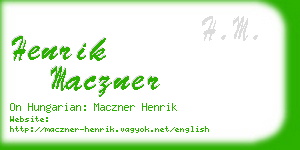 henrik maczner business card
